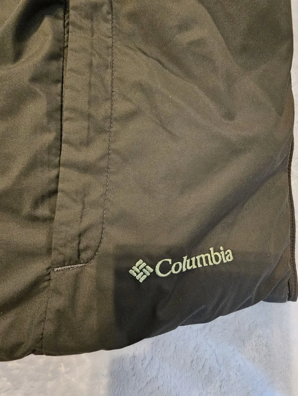 Columbia Women's Reversible Down Puffer Jacket Sage Green & Dark Brown Small Euc